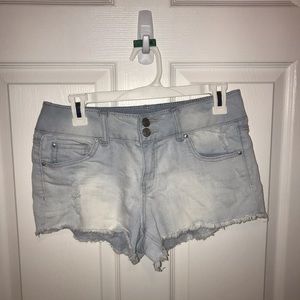 High waisted jean shorts